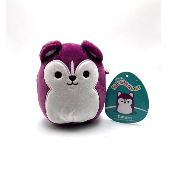 Tundra, husky dog squishmallow 5" purple & white plush/stuffed animal NWT - Picture 1 of 9